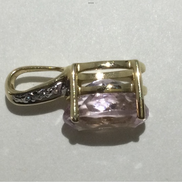 14K Kunzite and Diamond Pendant - Picture 5 of 12